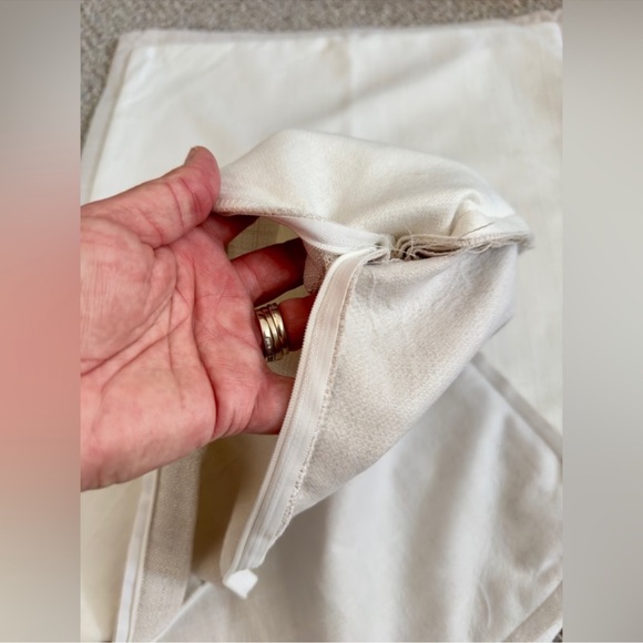 IVORY BEIGE 20x20 LINEN Decorative Accent Pillow Cover 2 Pc Set Modern Farmhouse - Picture 12 of 15